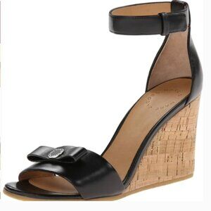 NEW Marc by Marc Jacobs Black Leather Cork Wedges